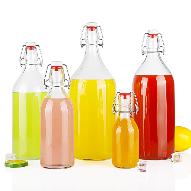 glass bottle with swing top cap2